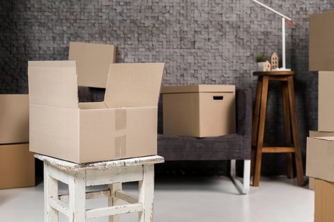 Variety cardboard boxes ready be moved