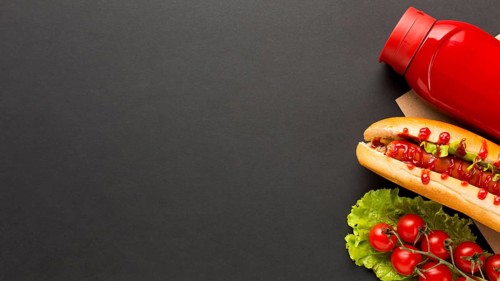 Street food with black copy space background