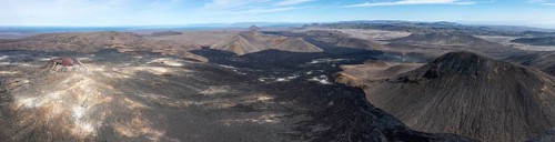 Fagradalsfjall volcano and cooled lava