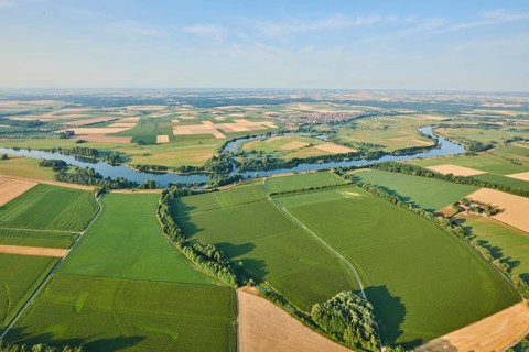 Aerial view over danubia river