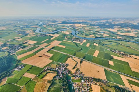 Aerial view over danubia river