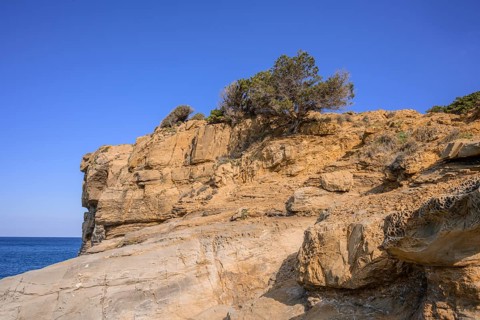 Bizarre rock formations in the Buca delle Fate
