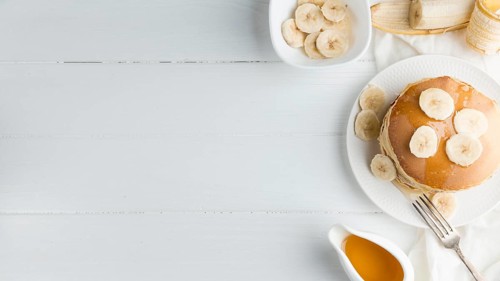 Pancakes frame white background