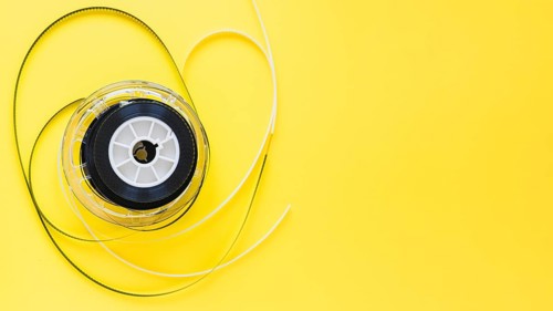 Ribbon film strip yellow