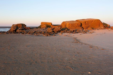 Remains of a World War II bunker on the island of Minsener Oog