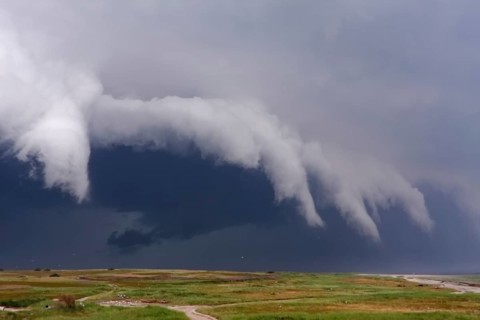 Stormy atmosphere on the island of Minsener Oog