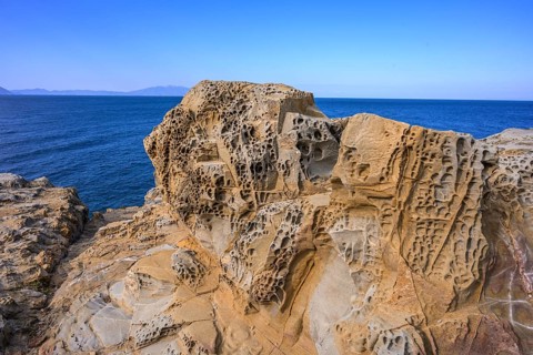 Bizarre rock formations in the Buca delle Fate