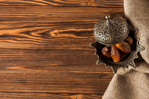 Arabic food ramadan with copyspace