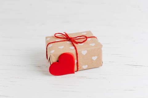 Present with heart decoration valentine s day