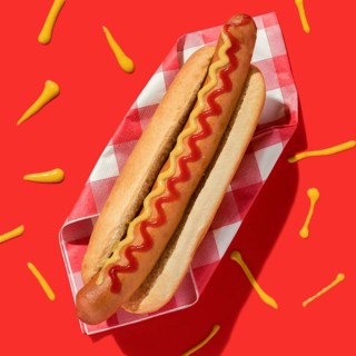 Top view hot dog napkin