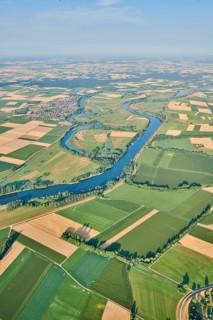 Aerial view over danubia river