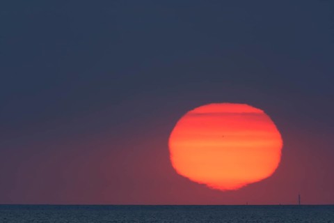 Sunrise on the island of Minsener Oog