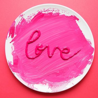 Word love made with paint