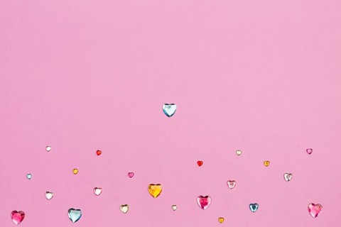 Collection decorative heart rhinestones