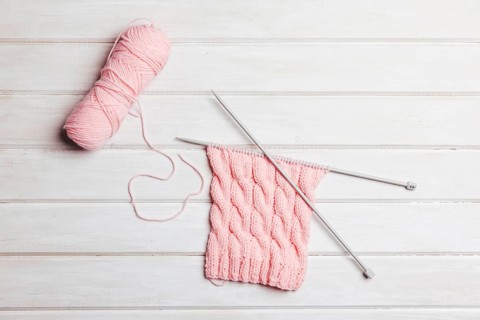 Pink wool needles