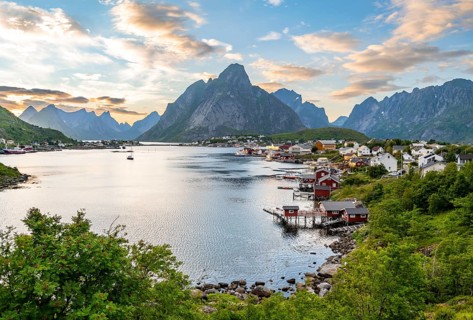 Village view of the fishing village Reine