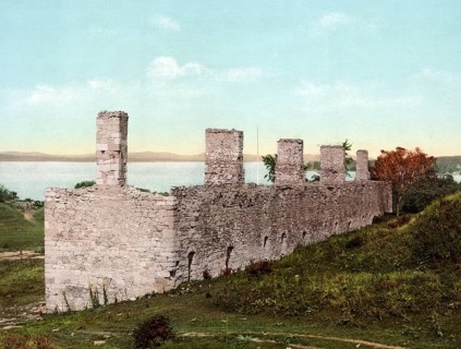 Fort Crown Point is a fort built by the British in 1759 on Lake Champlain on the border between Vermont and New York