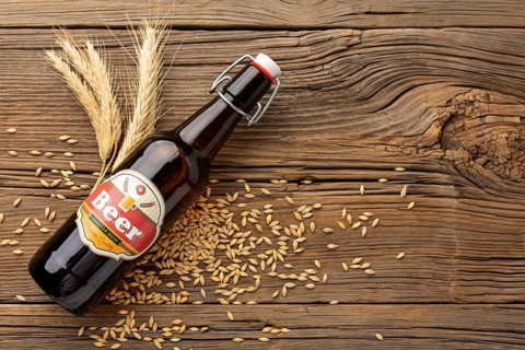 Composition with tasty american beer