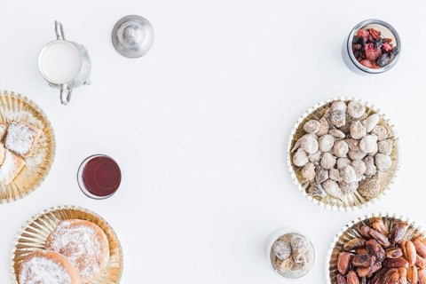 Assortment sweets tea cup