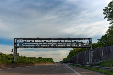 Truck toll check on the motorway
