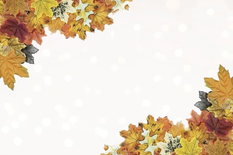 Autumn leaves corner frame pattern