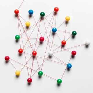 High view polygonal pushpin map