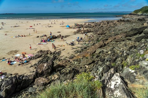 The Plage des cures beach in Plestin-les-Greves