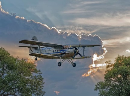 Antonov An-2 world's largest biplane Lufthansa on approach Rinteln Germany