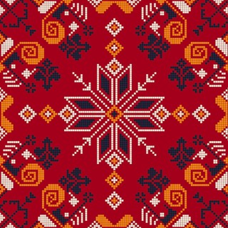 Traditional Latvian embroidery seamless pattern