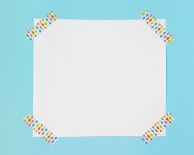 Top view paper with stickers