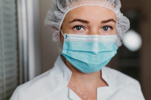 Doctor wearing face mask work