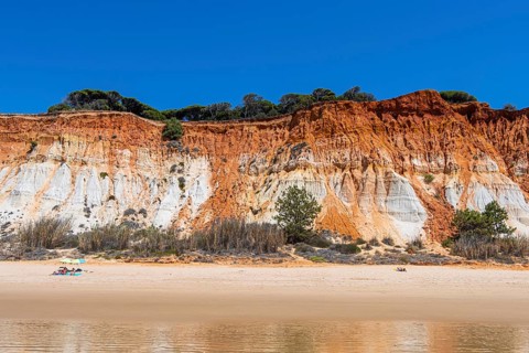 One of the best-known features of the Portuguese Algarve is the cliffs of light yellow