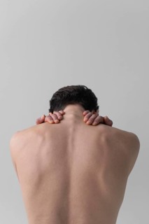 Back view naked man