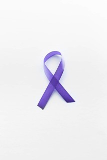Violet lymphoma ribbon white background