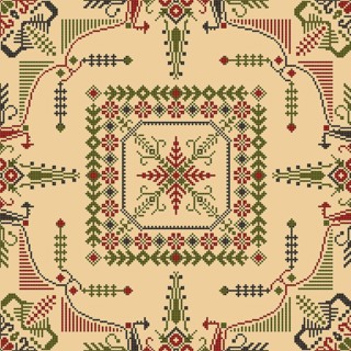 Traditional Latvian embroidery seamless pattern