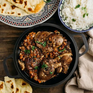 Tasty pakistani dish top view