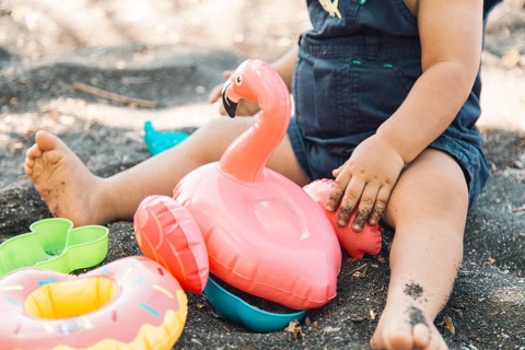 Baby playing sandbox