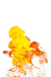 Bright colored ink droplet water