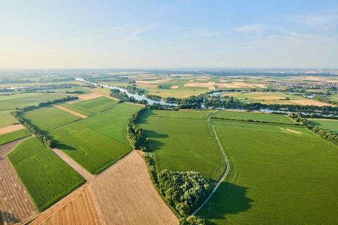 Aerial view over danubia river