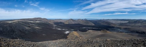 Fagradalsfjall volcano and cooled lava