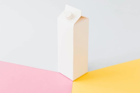 White carton milk package bright board