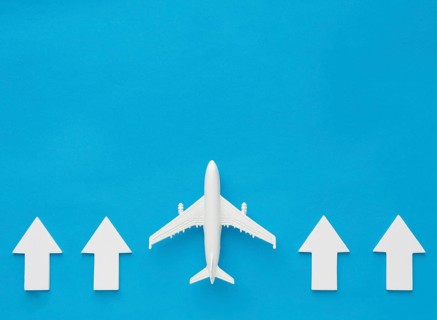 Top view arrows plane pointing up