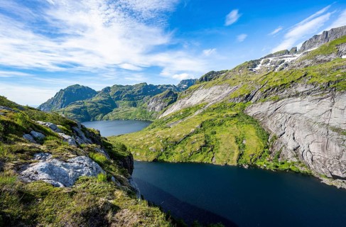 Mountain landscape with lakes
