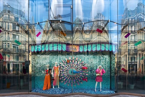 Fashion window from the Paris department stores' Les Galeries Lafayette