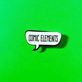 Comics elements speech bubble green background