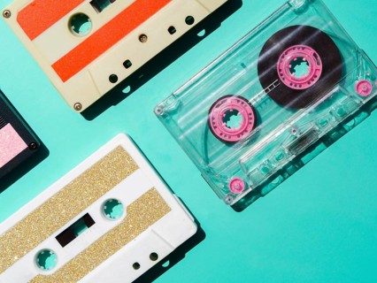 Different cassette tape types spotlight