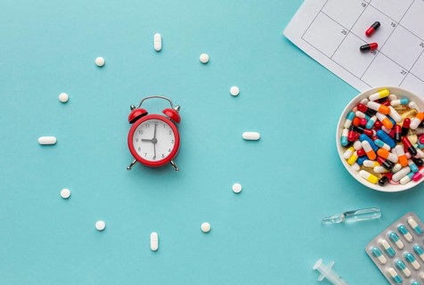 Top view clock shape pills