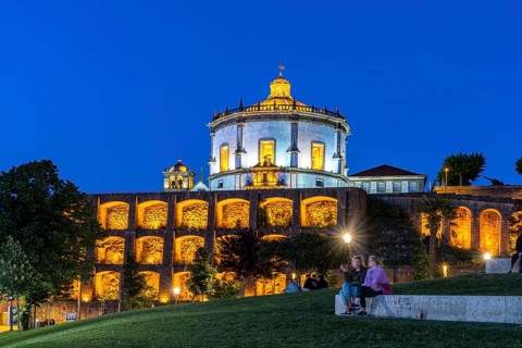 Mosteiro da Serra do Pilar Monastery at dusk