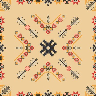 Traditional Latvian embroidery seamless pattern