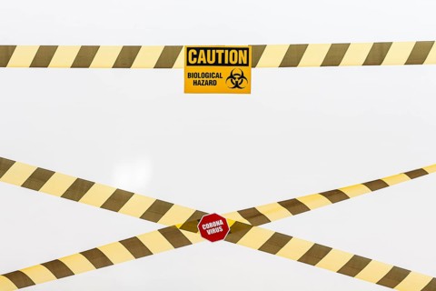 Caution tape danger sign